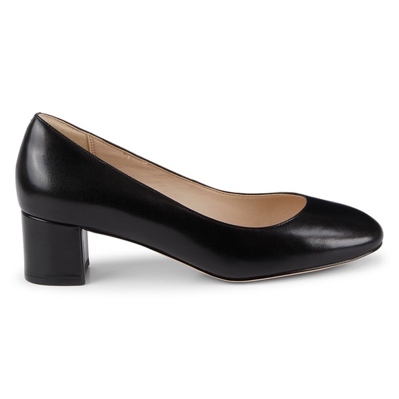 Cole Haan Lesli Black Leather Pump Block Heel Shoe - Picture 7 of 8